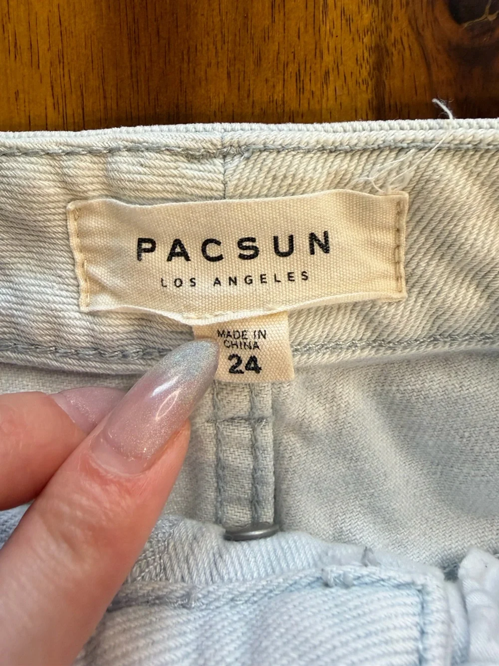 PacSun Light Blue Denim Button-Front Mini Skirt